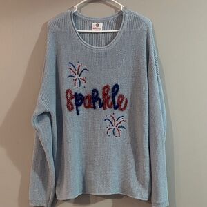 Stylish Blue Sweater with Sparkle Design